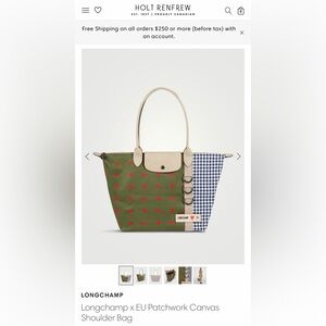 Longchamp x EU Patchwork Canvas Shoulder Bag